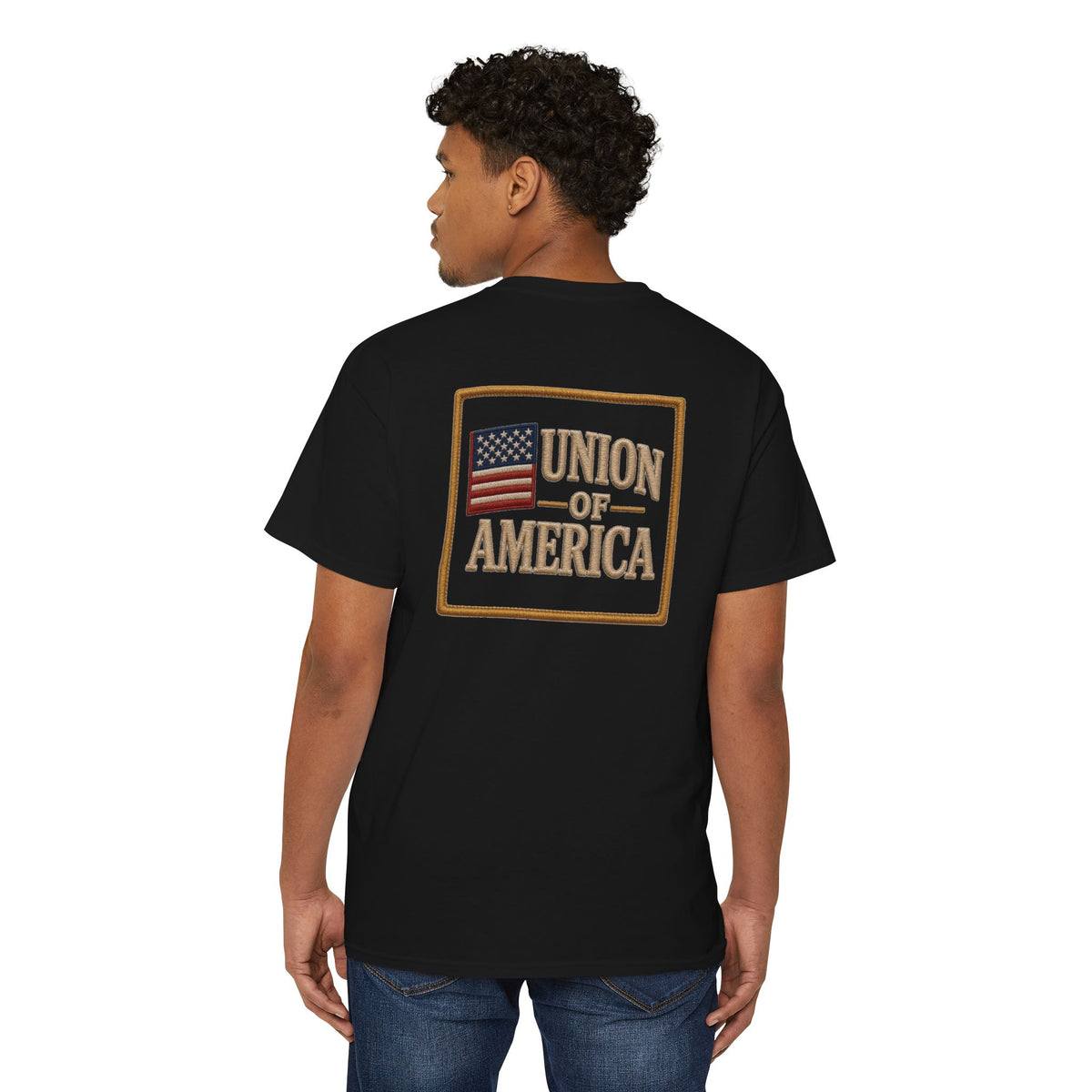 Union Of America  Pocket T Union Made in America Vintage Flag T-Shirt