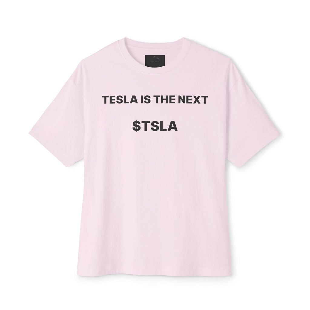Tesla Is The Next $TSLA Graphic Tee — "TESLA IS THE NEXT TSLA" Oversized Boxy Shirt