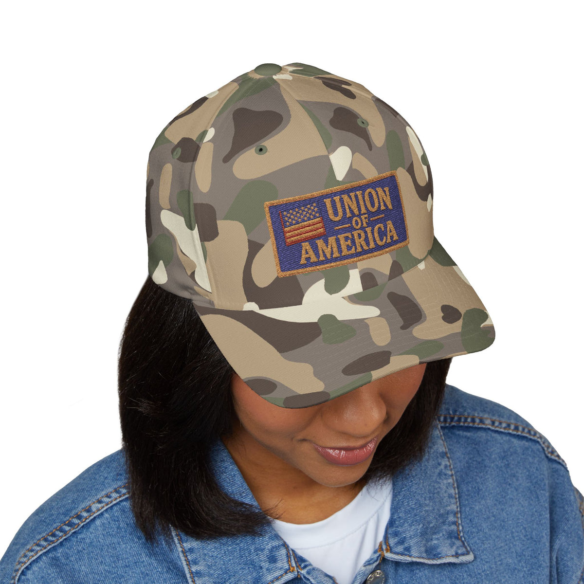 Union Of America Fitted Embroidered Cap