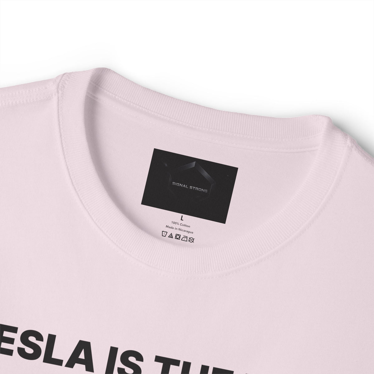 Signal Strong Tesla Is The Next $TSLA Graphic Tee — "TESLA IS THE NEXT TSLA" Oversized Boxy Shirt