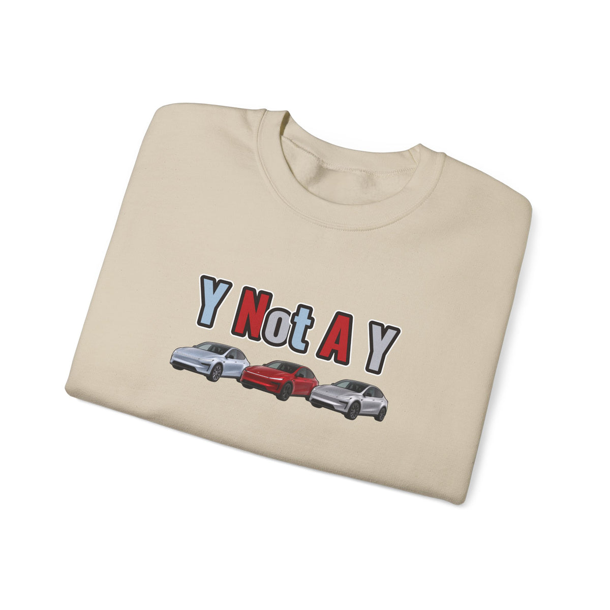 Y Not A Y Crewneck Sweatshirt — Y Not A Y Graphic (Car Trio)