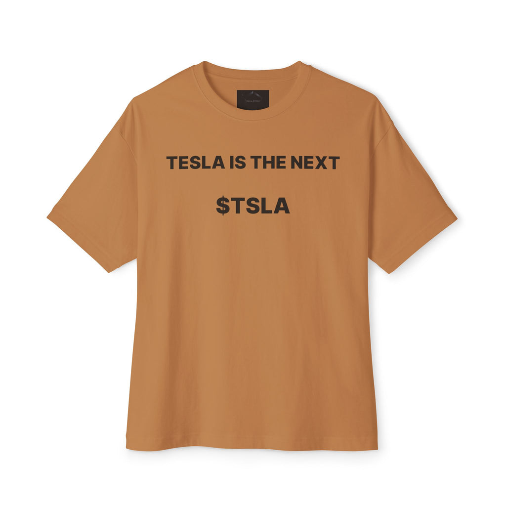 Tesla Is The Next $TSLA Graphic Tee — "TESLA IS THE NEXT TSLA" Oversized Boxy Shirt