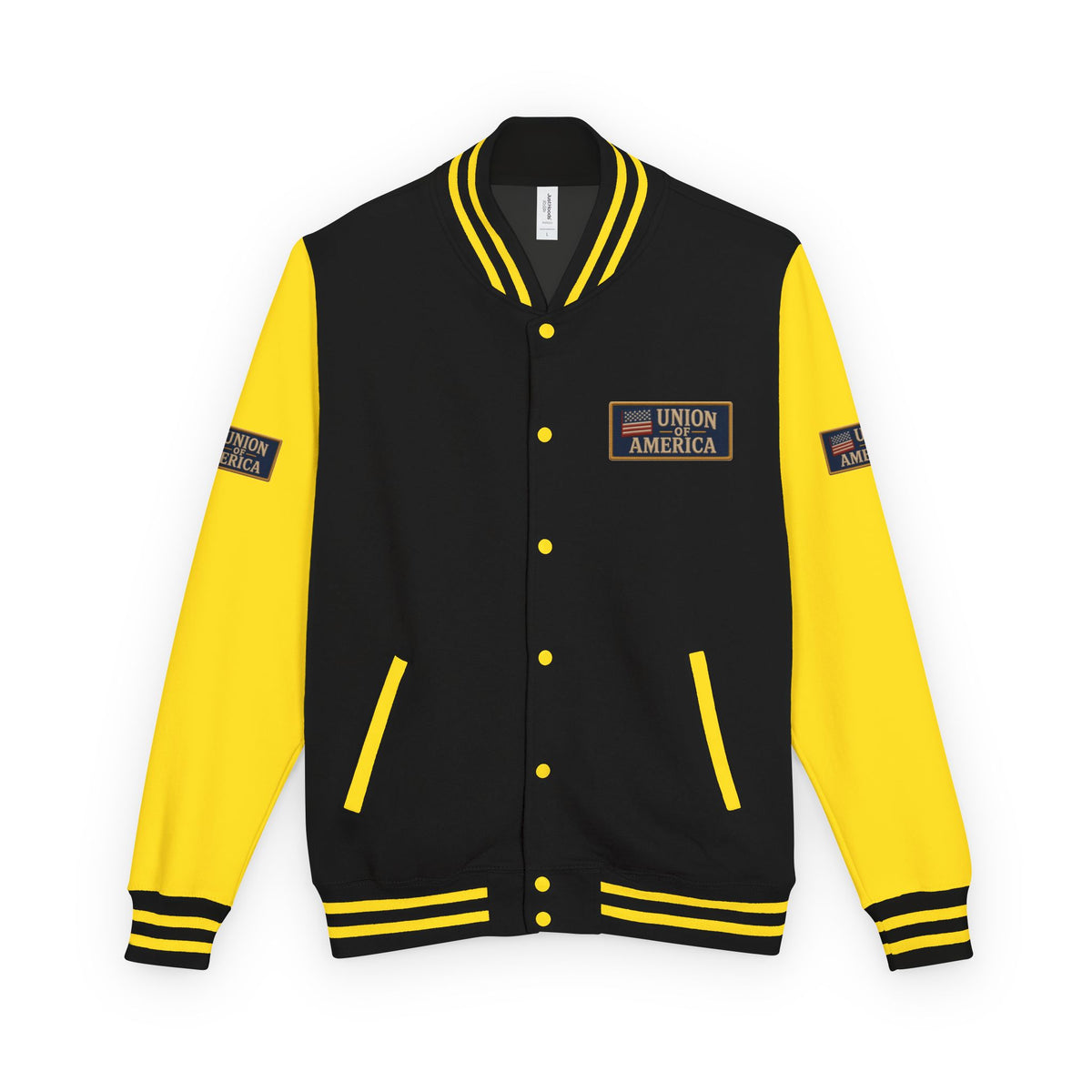 Union Of America Letterman Jacket — 'Union America' Patch Varsity Jacket (Signal Strong Patch)