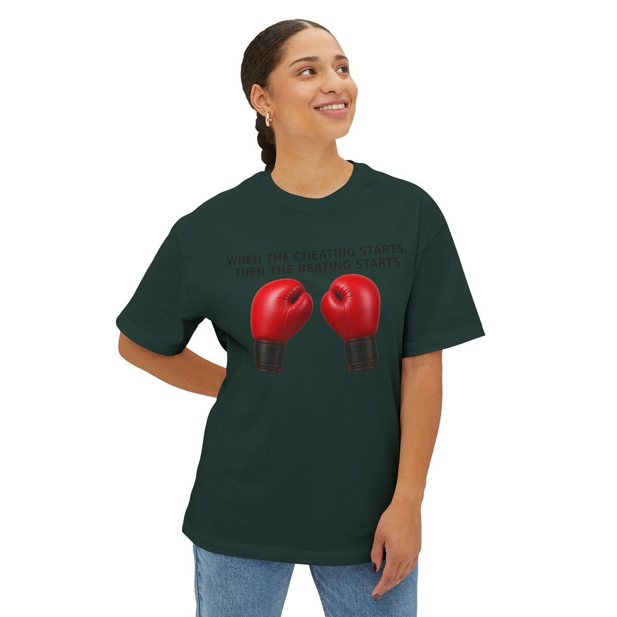 When The Cheating Starts Unisex Oversized Boxy Tee
