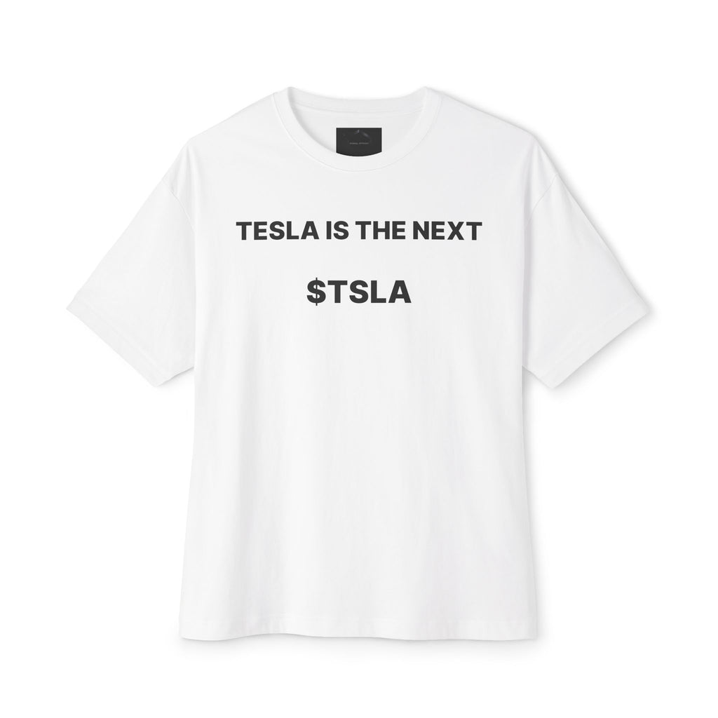 Tesla Is The Next $TSLA Graphic Tee — "TESLA IS THE NEXT TSLA" Oversized Boxy Shirt