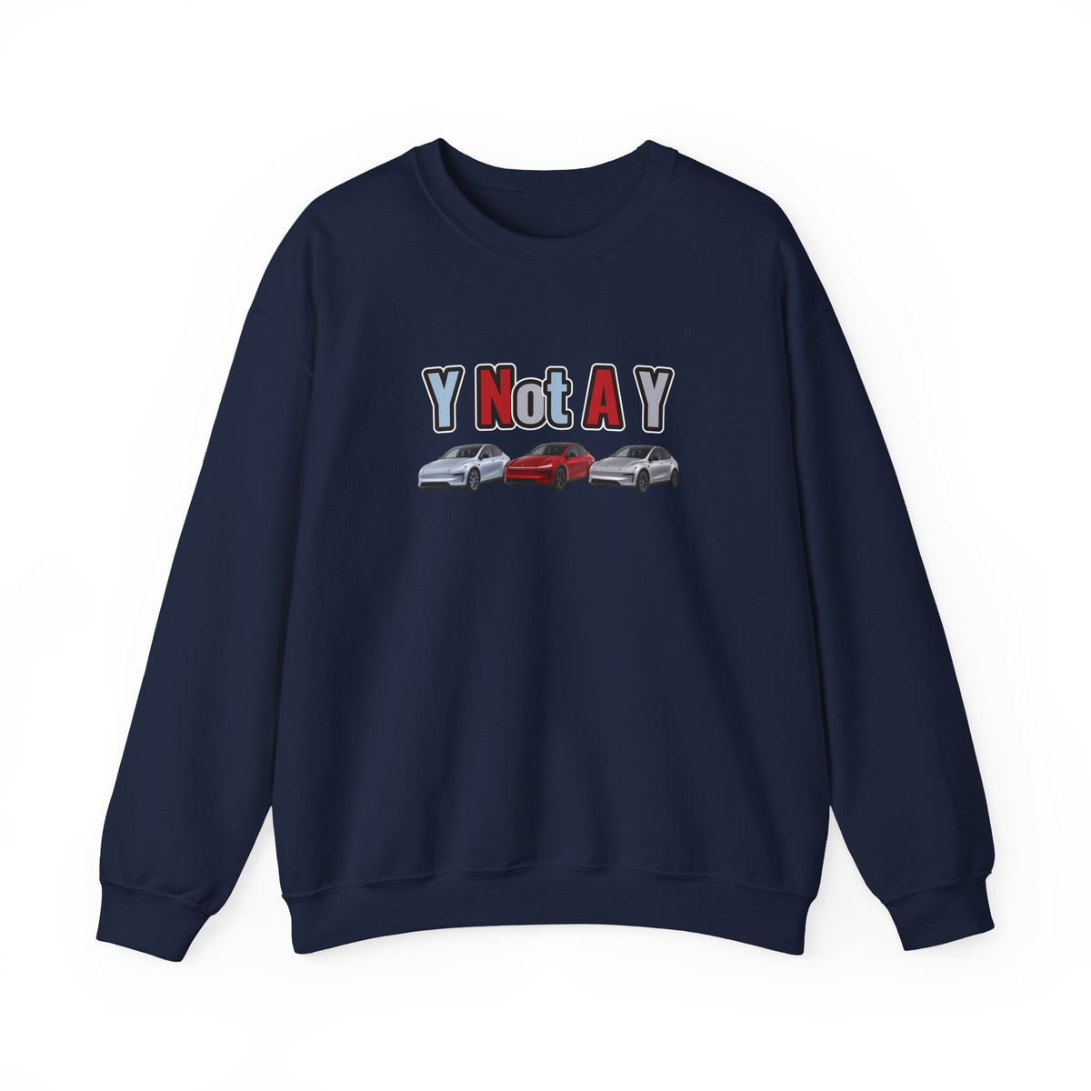 Signal Strong Y Not A Y Crewneck Sweatshirt — Y Not A Y Graphic (Car Trio)