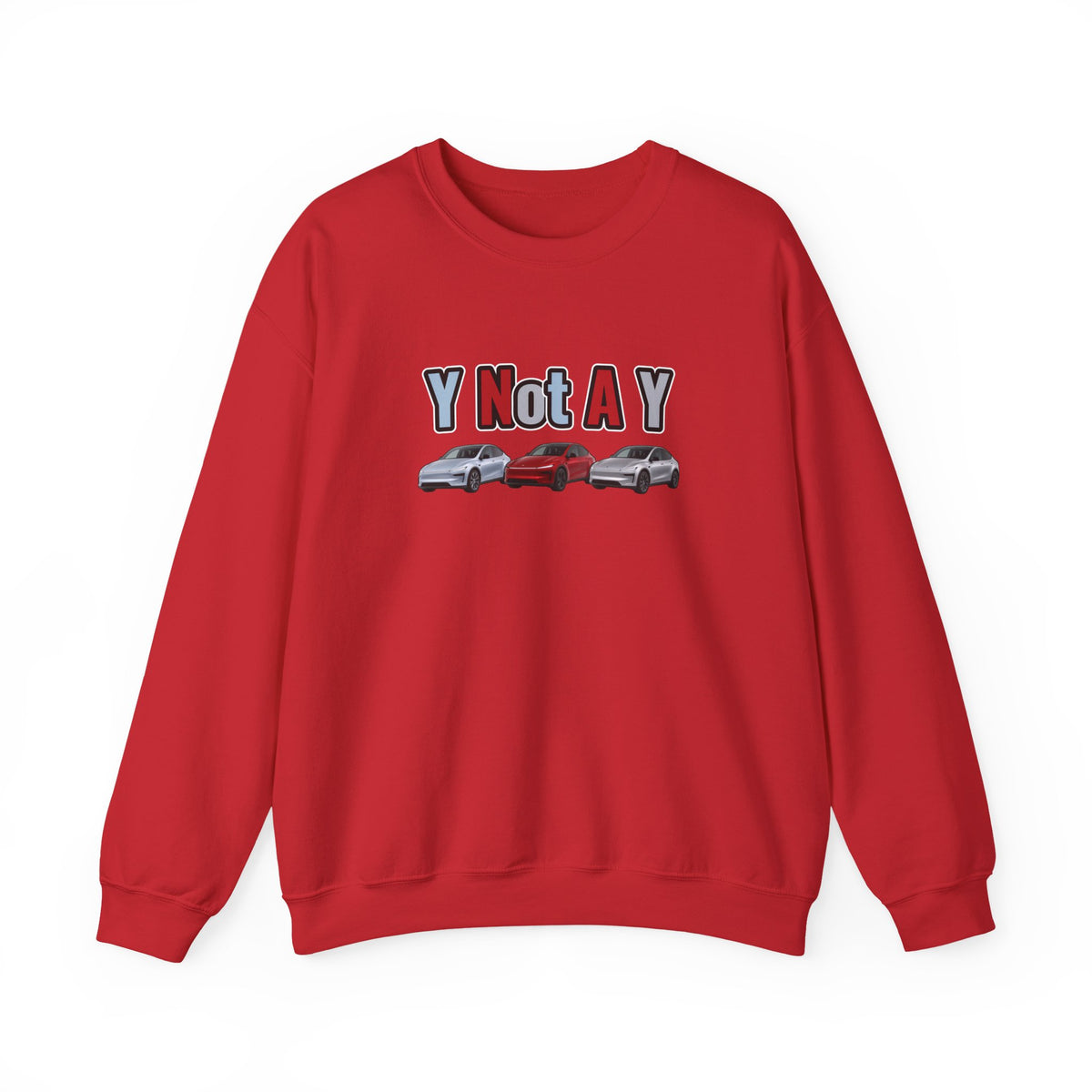 Signal Strong Y Not A Y Crewneck Sweatshirt — Y Not A Y Graphic (Car Trio)