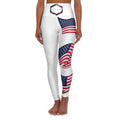 Signal Strong High-Waisted Yoga Leggings — Minimal White AOP Comfort