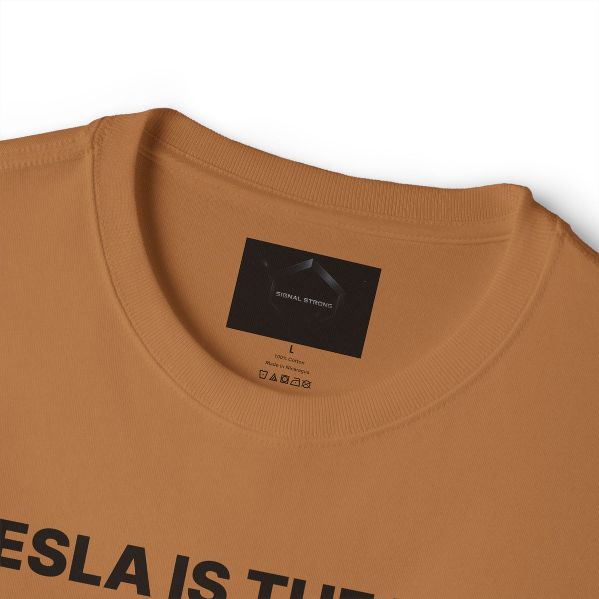 Signal Strong Tesla Is The Next $TSLA Graphic Tee — "TESLA IS THE NEXT TSLA" Oversized Boxy Shirt