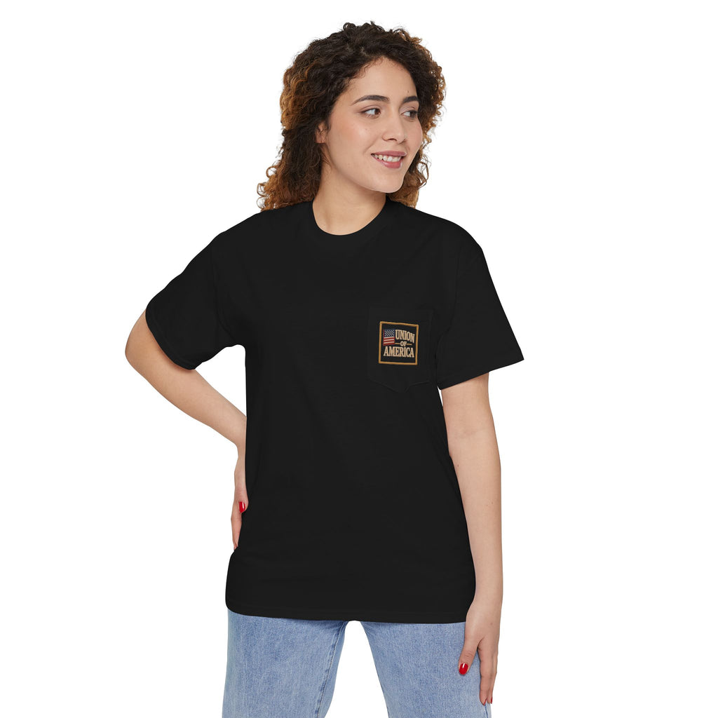 Union Of America  Pocket T Union Made in America Vintage Flag T-Shirt