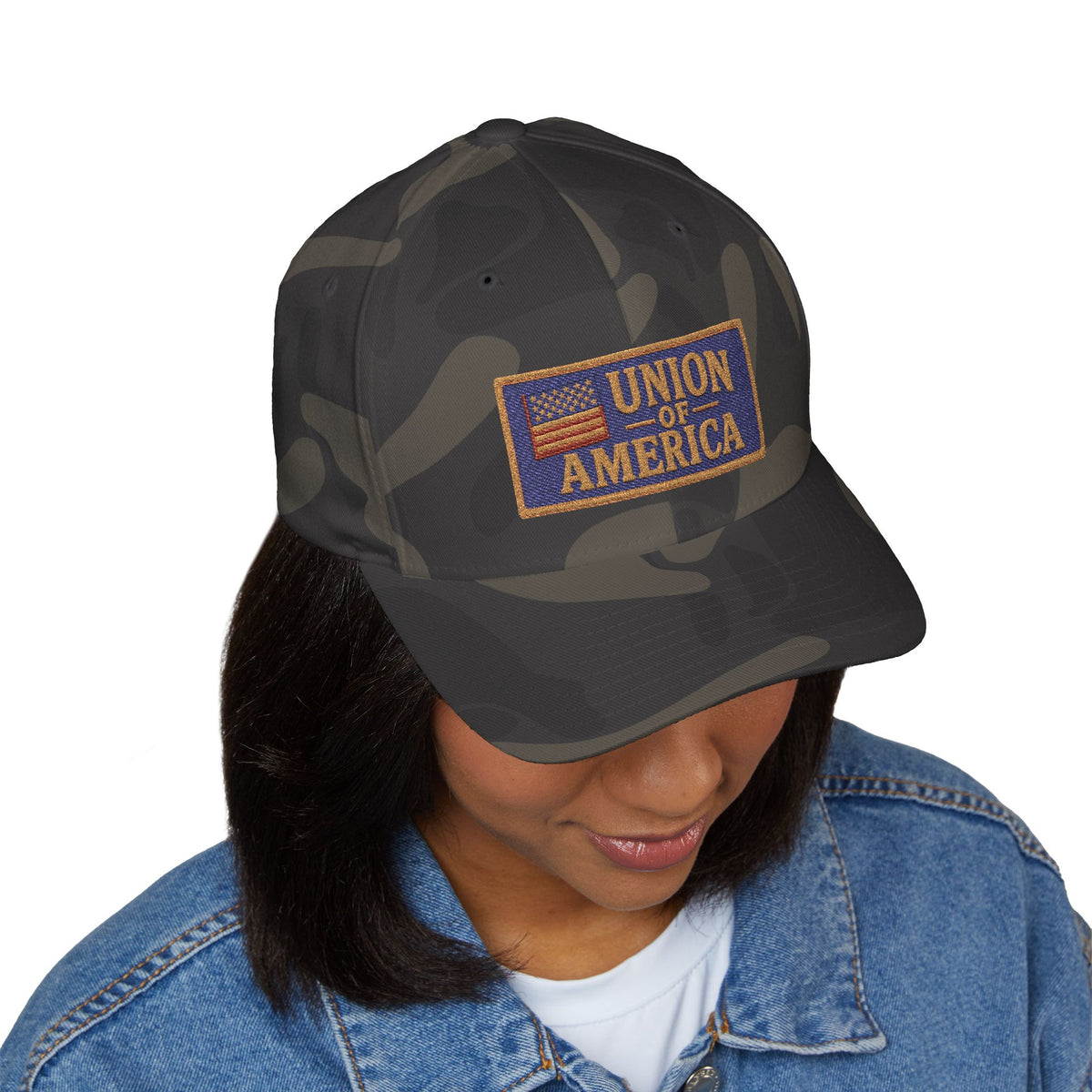 Union Of America Fitted Embroidered Cap