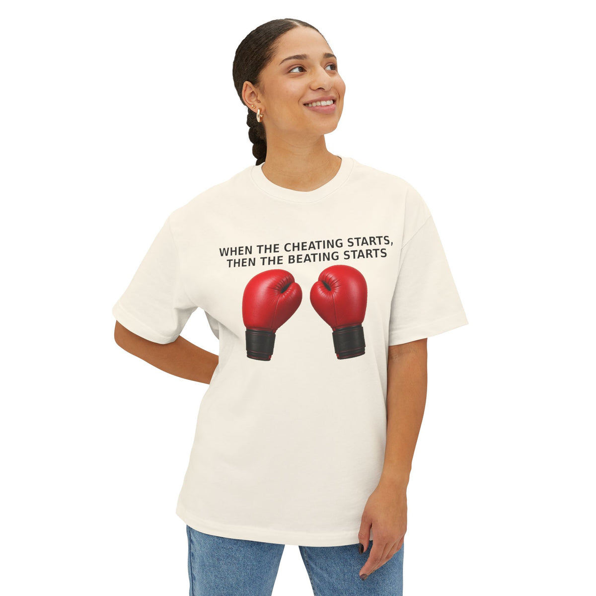 When The Cheating Starts Unisex Oversized Boxy Tee
