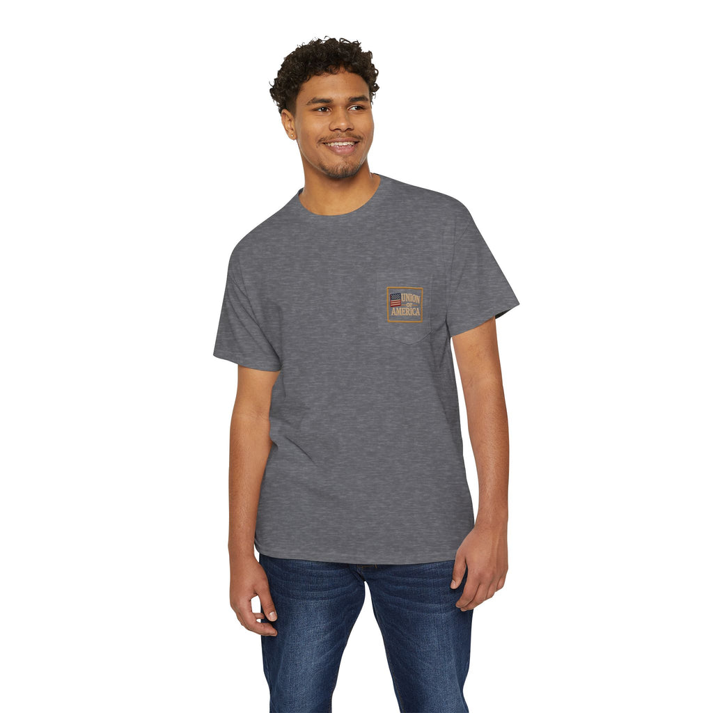 Union Of America  Pocket T Union Made in America Vintage Flag T-Shirt