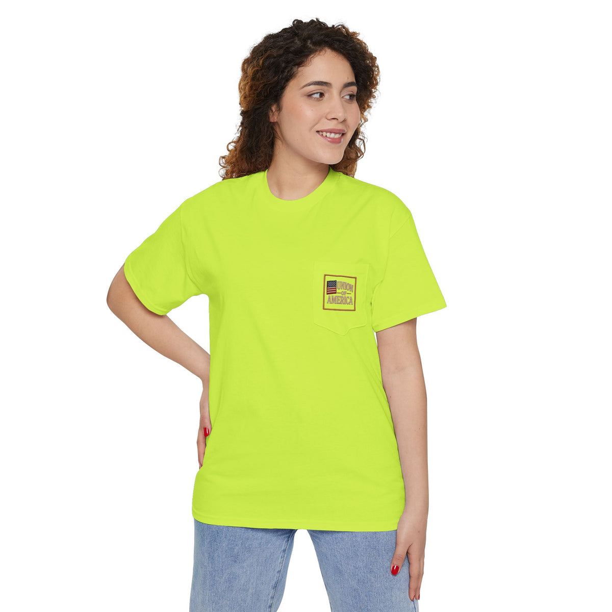 Union Of America  Pocket T Union Made in America Vintage Flag T-Shirt
