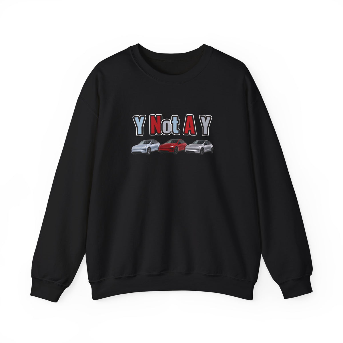 Signal Strong Y Not A Y Crewneck Sweatshirt — Y Not A Y Graphic (Car Trio)
