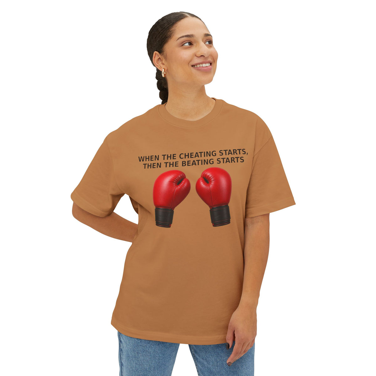 When The Cheating Starts Unisex Oversized Boxy Tee