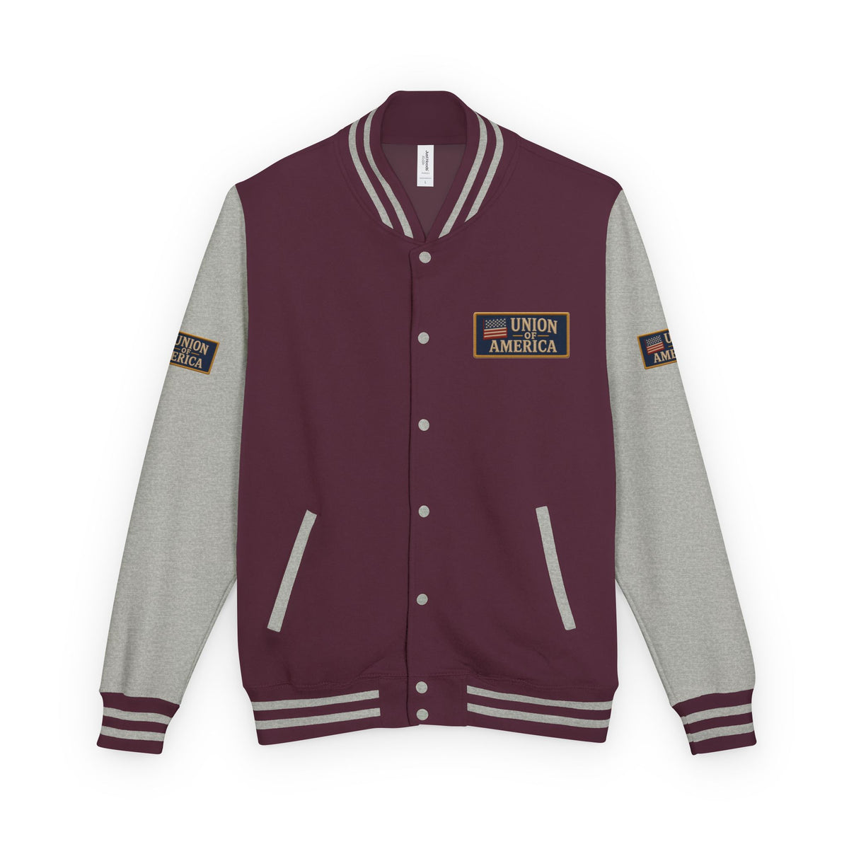 Union Of America Letterman Jacket — 'Union America' Patch Varsity Jacket (Signal Strong Patch)