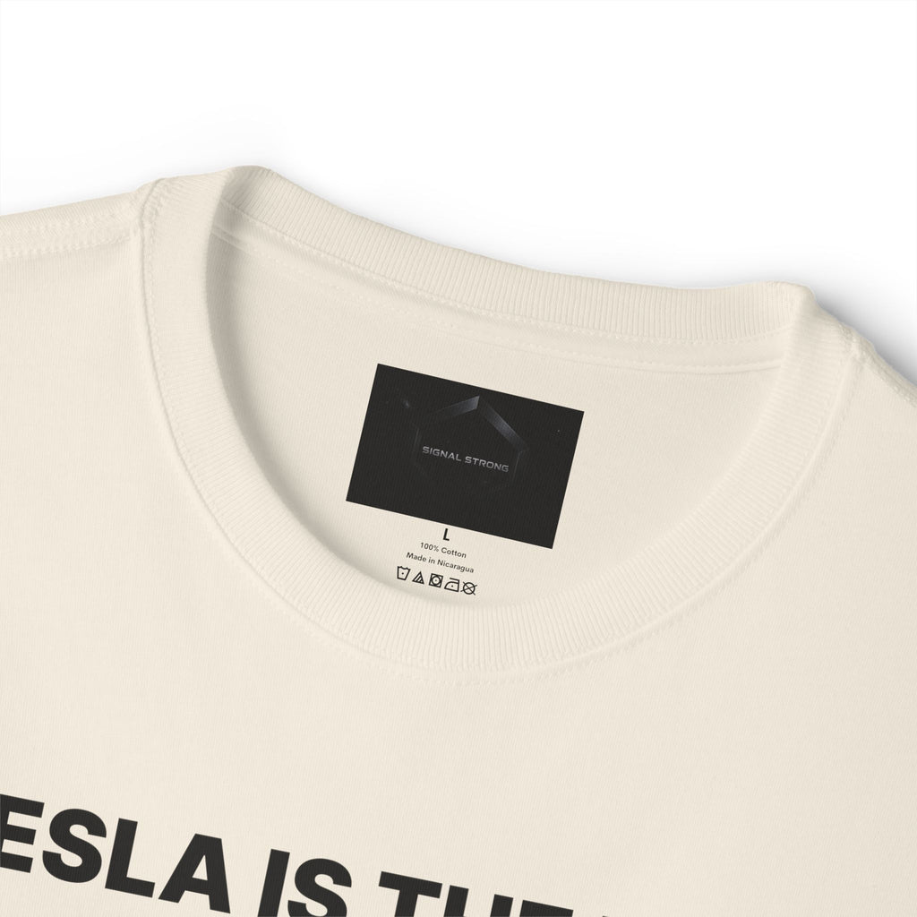 Tesla Is The Next $TSLA Graphic Tee — "TESLA IS THE NEXT TSLA" Oversized Boxy Shirt