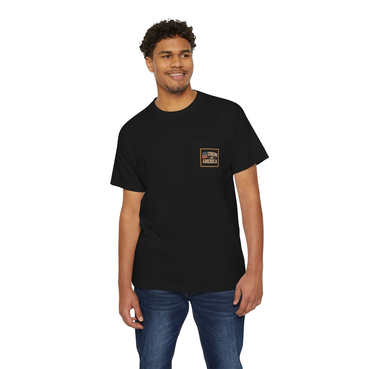 Union Of America  Pocket T Union Made in America Vintage Flag T-Shirt