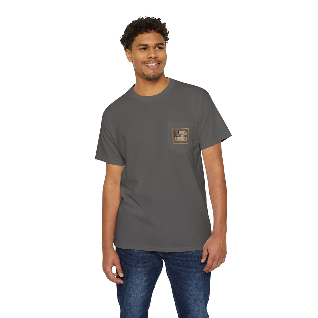 Union Of America  Pocket T Union Made in America Vintage Flag T-Shirt