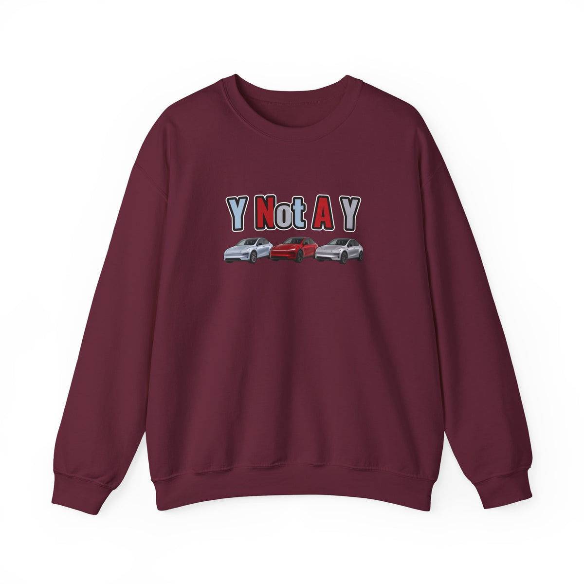 Signal Strong Y Not A Y Crewneck Sweatshirt — Y Not A Y Graphic (Car Trio)