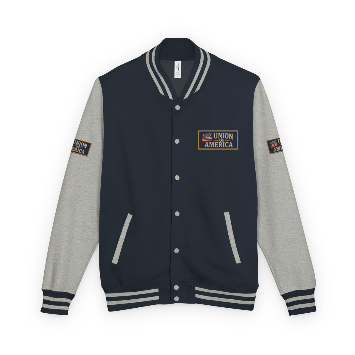 Union Of America Letterman Jacket — 'Union America' Patch Varsity Jacket (Signal Strong Patch)