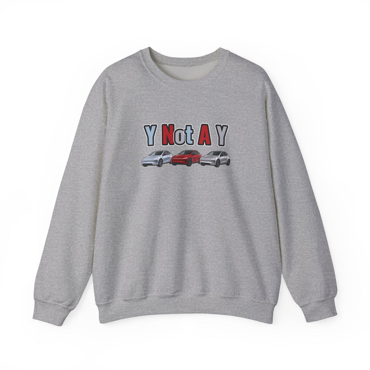 Signal Strong Y Not A Y Crewneck Sweatshirt — Y Not A Y Graphic (Car Trio)