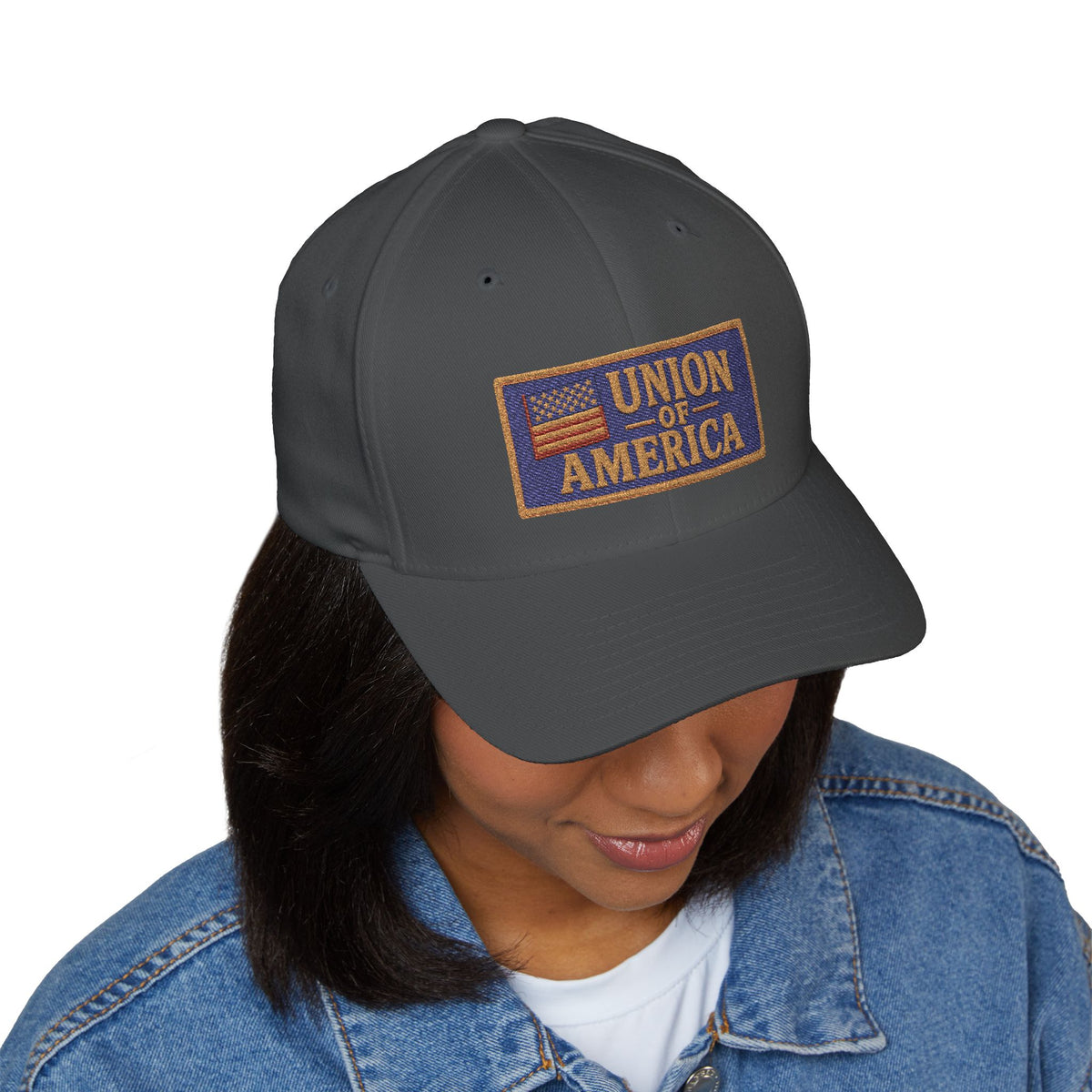 Union Of America Fitted Embroidered Cap