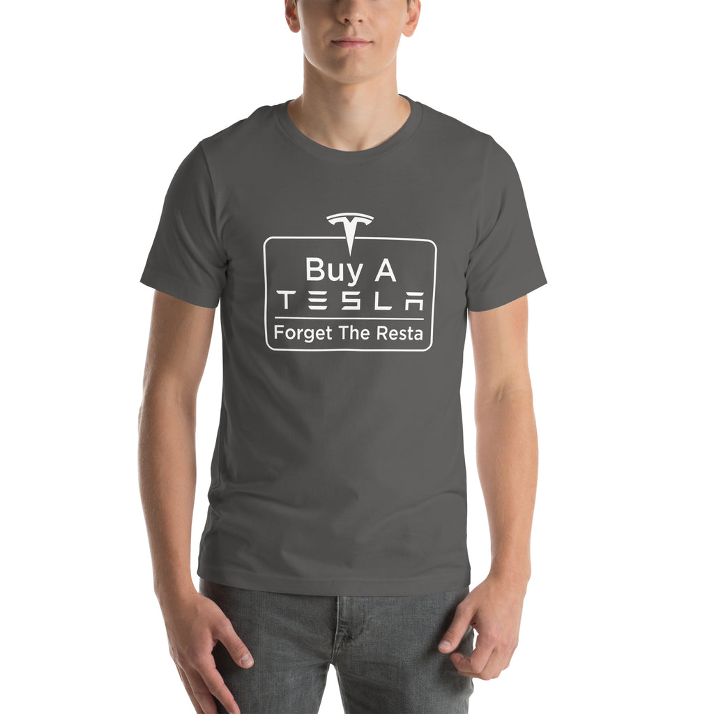 Buy A Tesla unisex t-shirt Asphalt men's front