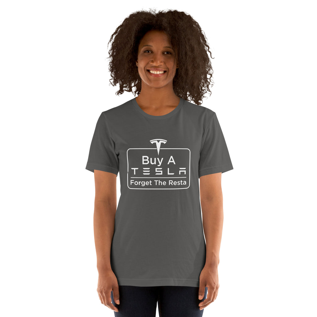 Buy A Tesla unisex t-shirt Asphalt women's front