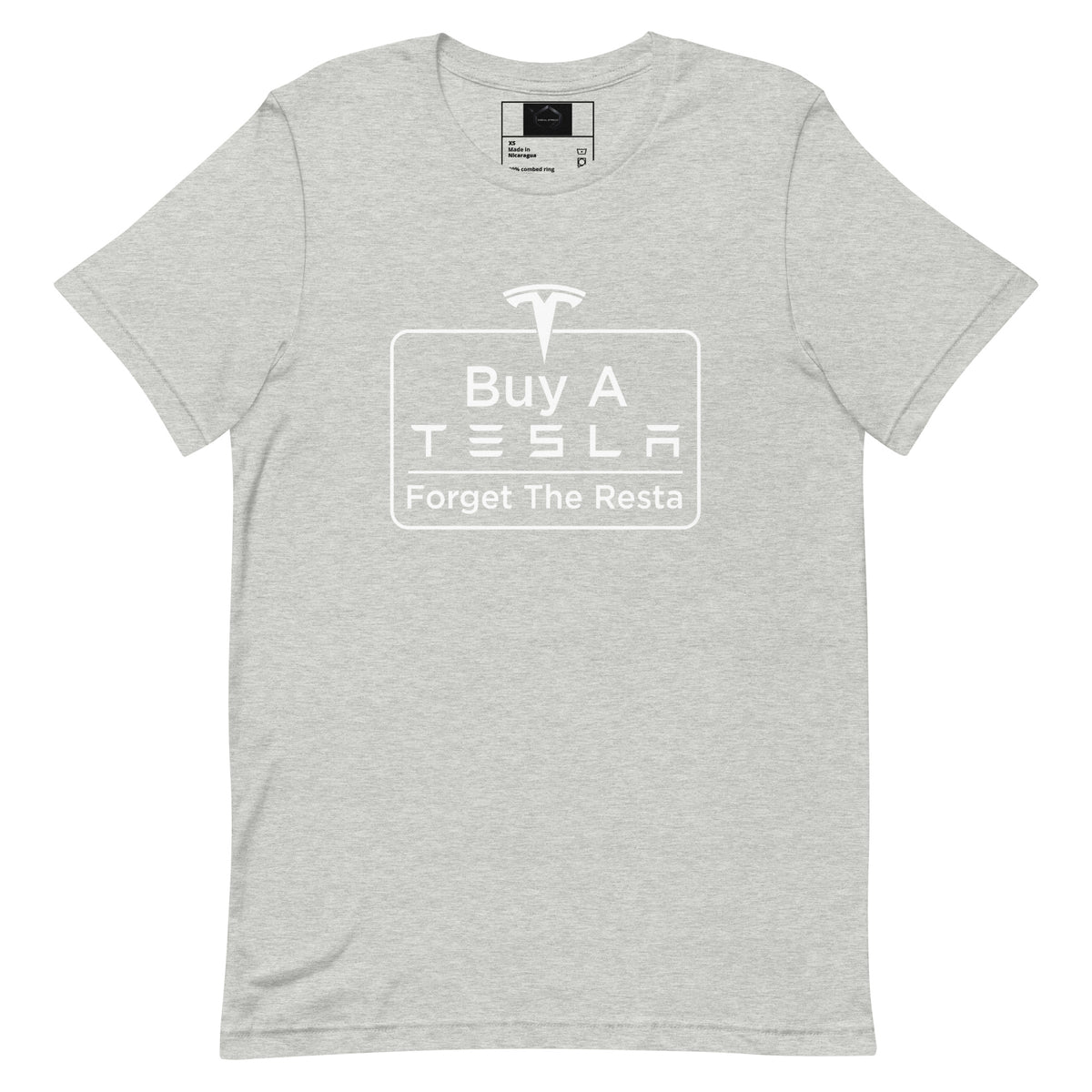 Buy A Tesla unisex t-shirt Athletic Heather front