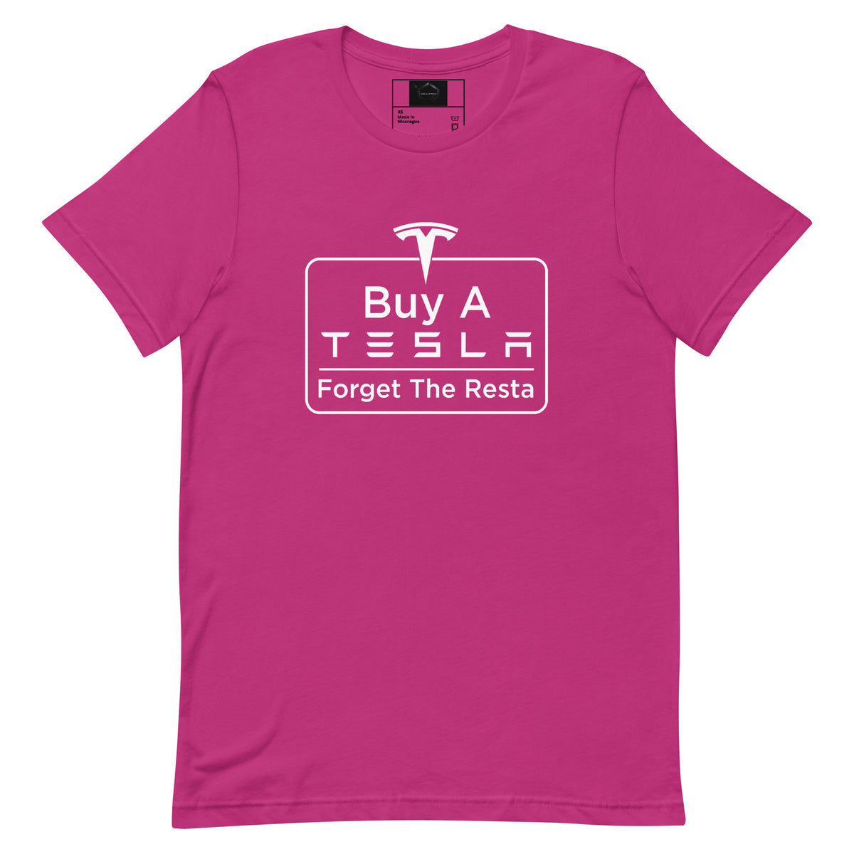 Buy A Tesla unisex t-shirt Berry front