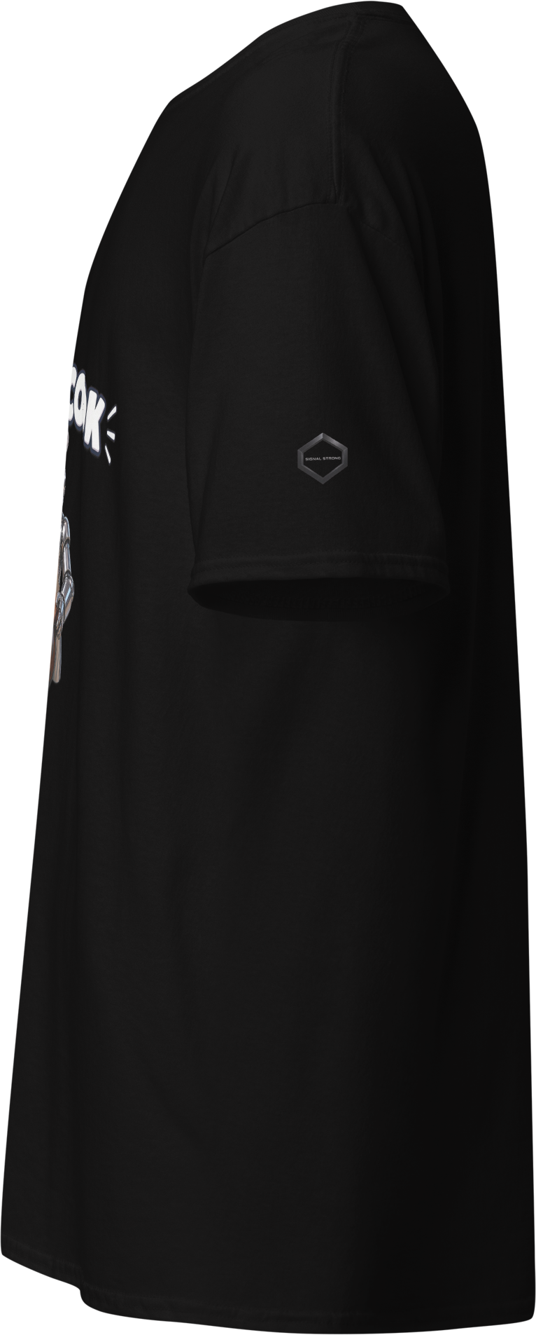 Bot Cooking Let Him Cook classic tee sleeve view with Signal Strong hex logo