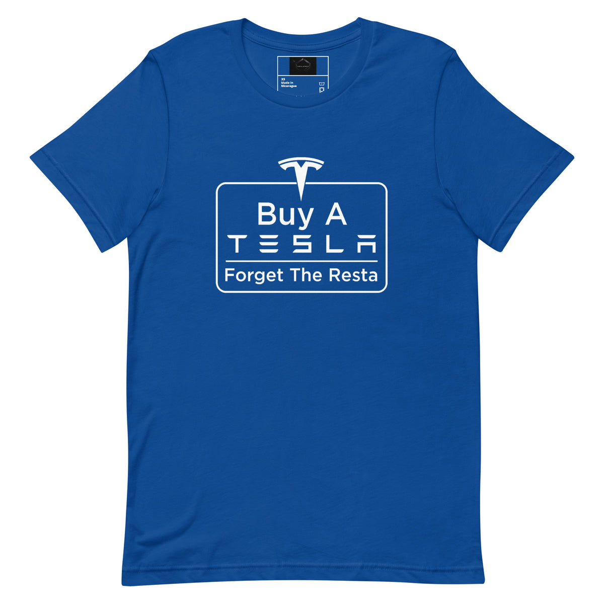 Buy A Tesla unisex t-shirt True Royal front